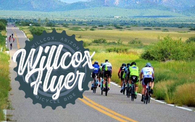 Picture of the Willcox Flyer logo and participants on Highway 186