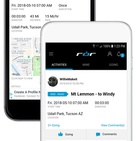 Picture of ROR app on a mobile device